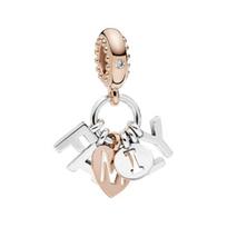 Pandora Letter Design Sterling Silver Pendant Women pendants Gold 787785CZ Box