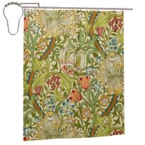 A William Morris Sampler Shower Curtain Bathroom Polyester Waterproof Bath Curtains With Hooks W60H190(CM)-1 Pcs
