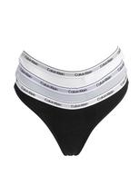 CALVIN KLEIN UNDERWEAR Moteriškos kelnaitės su juostele, 3 vnt. THONG