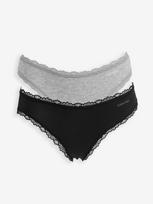 CALVIN KLEIN UNDERWEAR Moteriškos kelnaitės su juostele, 2 vnt. THONG