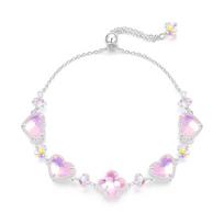 Barbie crystal bracelet [Dreamy sweet heart limited edition]  element lucky four-leaf clover pink love cute wrist light luxury new TX2604013 rožinė