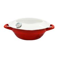 Fuji Enamel Tempura Pot 24cm with Red (2.8L) Thermometer, TP-24-R