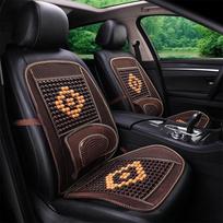 Bambukinė karoliukų automobilio sėdynės pagalvėlė - kvėpuojanti, vėsinanti ir masažuojanti visais metų laikais. black