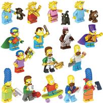 (16vnt.-A) Simpsonai Homeris Maggie Batlisa vaikams konstruojami statybiniai kaladėlių minifigūrėlės Dovana žaislas 8pcs-A