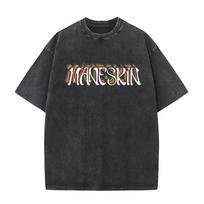 Maneskin Cotton Oversized Mneskin TShirt Washed Italian Rock Band Tee Unisex XL
