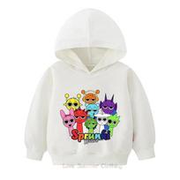 Cartoon Sprunki Kids Hooded Sweatshirt Ages 4-14 HD Print Incredi Box Boys Pullover Girls Fall Hoodie Sprunki Kids Clothing 100