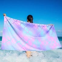 Watercolor Sea Turtle Jellyfish Print Beach Towel Microfiber Quick Dry Absorbent Bath Towel For Summer Beach Pool Swim 50x100cm