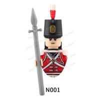 MOC Medieval Military Soldier Figures Napoleon Building Blocks Cavalry Shield Armor Assembled Accessories Toys KID Gift N001-024 gray