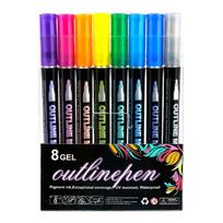 Self-Outline Metallic Glitter Pens Sparkle Doodle Shimmer Marker Drawing Pens for Journaling Coloring Art Planning Supplies