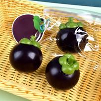 Realistic Mangosteen Fluid Squishy Moldable Slow Rebound Food Toy Hand Squeeze For Daily Stress Relief tamsiai violetine spalva