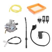 A84E-Carburetor For STIHL FS120 FS200 FS250 Ignition Coil Air Filter Fuel Hose Tune Up Kit Trimmer Brushcutter juoda