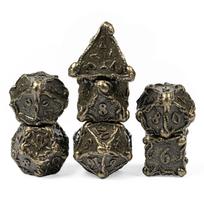 Cusdie DND Octopus Metal Dice Set Dungeons and Dragons D4-D20 Solid Polyhedral Dice for Board Games Role Playing Game Pathfinder bronza
