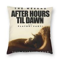 The Weeknd Hurry Up Tomorrow Pillowcase Printing Polyester Cushion Cover Gift Throw Pillow Case Cover Seater Zipper 18'' Peach skin 18*18(CM)-1Pcs