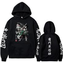 Japanes Anime Demon Slayer Hoodie Pullover Men Women Sweatshirts Kamado Tanjirou Graphic Printed Unisex Streetwear Top S