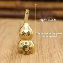 Traditional Chinese Natural Feng Shui Brass Gourd Brass Mental Golden Wu Lou Health Enhance Luck Ornament Home Decor A1