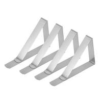 4-12PCS Stainless Steel Table Cloth Clip Non-Slip Table Cloth Clip Holder for Wedding Picnic Table Cover Triangle Fixed Clips 4pcs sidabras