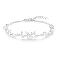 Barbie crystal bracelet [ Crystal* Explosive] Diamond Butterfly Wisteria Flower Sweet and Smart High-end for Students Simple TX2604004 violetinė