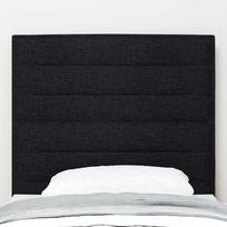 LED Headboard with LED Light Strips Black 100 cm Fabric