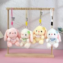 Cute Lolita Floppy Ears Rabbit Plush Keychain Doll Bag Pendant Claw Machine Toy Gift