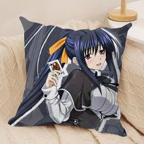 Sexy Anime H-High School Dxd Cushion Cover Silky Short Plush Invisible Zipper Dustproof Sofa Pillow Case For Home Decor Peach skin 18*18(CM)-1Pcs