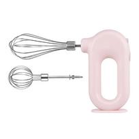 Handheld Electric Hand Mixer Portable Mini Egg Beater Electric Cordless Mixer  Whipped Cream rožinė