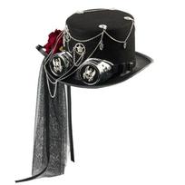 A52E Victorian Steampunk Headwear With Ornamental Chain And Mesh Fabric Halloween Costume Accessories For Theme Parties China Mainland