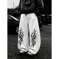 Featuring a Unique Thorn Pattern Print and Drawstring the Comfortable Pants Are Perfect for Street Wear and Daily Casual Wear S balta