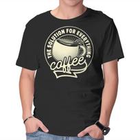 Unisex Crew Neck T-Shirt Coffee The Solution For Everything Graphic Short Sleeve Casual Tee M