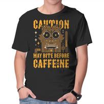 Unisex Crew Neck T-Shirt May Bite Before Caffeine Graphic Short Sleeve Casual Tee XXXXL