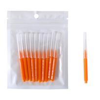 30Pcs I Shaped Interdental Brush Orthodontic Correction Tooth Gap Brush Teeth Braces Cleaning Soft Bristles oranžinė
