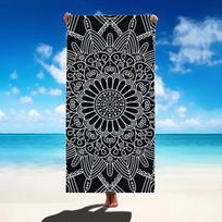 Boho Mandala Pattern Beach Towel, Quick Dry Lightweight Microfiber Towel, Absorbent Bath Towel For Adults, Travel, Pool, Yoga 70X150CM