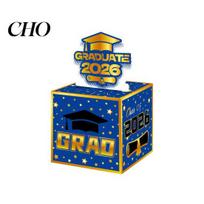 Immersive Graduation Surprise 2026 Money Box for Cash Gift Pull, Class of Party Bank Holder Box, Funny Congrats Grad Gifts High School College Festive mėlyna
