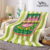 Sardine Can Design Flannel Blanket Warm Soft Halloween Christmas Couch Warm Cozy Decorative Decor Gift For All Season 70x100cm