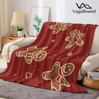 Christmas Gingerbread Men Flannel Blanket Warm Soft Halloween Christmas Couch Warm Cozy Decorative Decor Gift For All Season 70x100cm