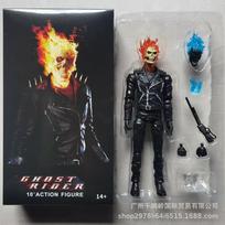 Hot Mov Ghost Rider Action Figure 10 Inch Jointed Movable Luminous Skeleton Super Hero Collectible Model For Adult Collection