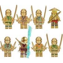 Gold building blocks boy educational toy building blocks, humanoid dolls, digital action figures assembled birthday gifts. juoda