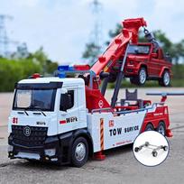 1:18 lydinio elektrinis miesto sanitarinis transporto priemonės kablio sunkvežimis žaislai automobilis lieto modelis priekinės durys atsidaro garsas šviesa vaikiška dovana
