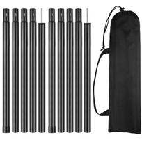 Camping Tarp Poles Caravan Porch Awning Pole Sun Shelter Sail Shade Support Steel Rod Backyard Awning Fishing Canopy Set of 2