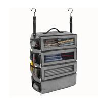 Large Capacity Foldable Travel Storage Bag Multilayer Wardrobe Clothes Organizer Hanging Luggage Packing Cube Bag šviesiai pilka spalva