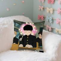 Anime M-Mob-Psycho-100 Kawaii Throw Pillow Covers Pattern Cushion Cover Suitable For Sofa Bedroom Car Pillow Cover Peach skin 18*18(CM)-1Pcs