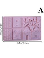 Silicone Mould Gingerbread House Chocolate Cake Mould DIY Biscuits Baking Tools Holiday Candy Cookies Handmade Soap Decoration