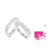 Barbie ring [ Crystal* Explosion Limited Edition] Fantasy Wisteria Flower Wheat Ear Pair of Rings, Niche Design, Romantic Y-Ba2603015 balta