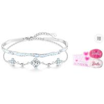 Barbie crystal bracelet [ Exploding Crystal*Lucky Four-leaf Clover] Luminous transfer rich flower chain stacking niche light G-Ba2512010 balta