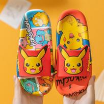 Pokemon Pikachu neslystančios šlepetės vaikams – puikiai tinka vasarai! Red,28/29=Foot Length18cm