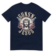 Gunsn Jesus Christian Revolver Gun Lover Tshirt S