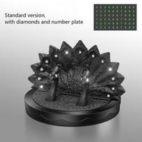 Peacock Style Car Phone Holder Bling Encrusted Rhinestones and 1 Parking Number Plate for Dashboard Chic Car Interior A2