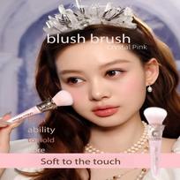 Flower Knows Knight Unicorn Angled Blush Brush Crystal Handle Contour Highlight Brush Pink