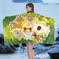 C-Coco-Chan Anime Bath Towel Microfiber Soft Water Absorbing Breathable For Girl Kids Decorative Cartoon Beach Towel Cotton 30x30cm