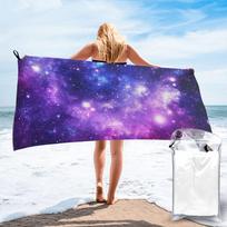 Purple Blue Galaxy Nebula Beach Towel Soft Microfiber Quick Dry Absorbent Quick Towels For Pool 70x140 cm