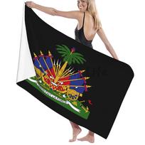 Haitian Flag Print Microfiber Bath Towel Super Absorbent Beach Towel For Travel Swimming Gym Outdoor Sports 80x130cm